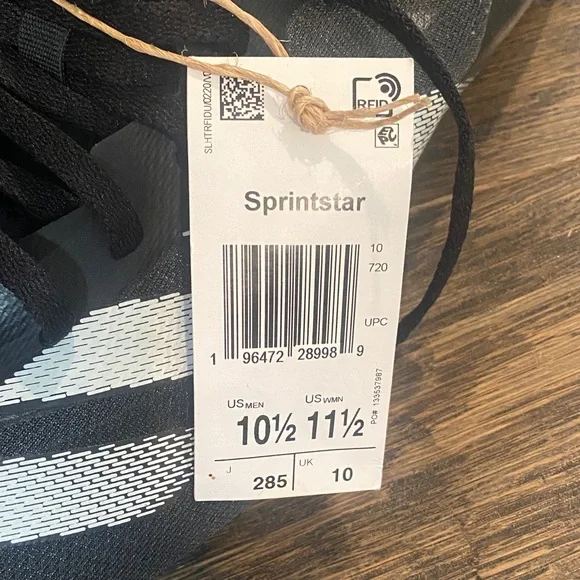 Adidas Men's Black and White Sprintstar Running Shoes - Picture 2 of 4